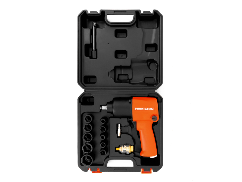 WORKPRO 1/2-Inch Drive Air Impact Wrench – 880 Ft-lb, 7500 RPM, Pneumatic With Attachments